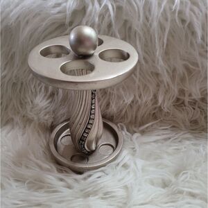 Twisted bronze and rhinestone encrusted toothbrush or cosmetic brush holder